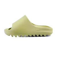 Olive green slide sandal.