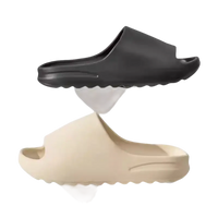 Two casual slide sandals.