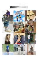 Yeezy slide footwear collage.