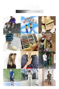 Yeezy slide footwear collage.