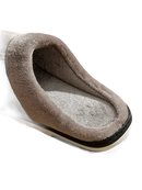 Fuzzy-lined slipper.