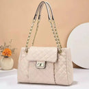 Embroidered Rhombus Chain Shoulder Bag
