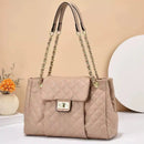 Embroidered Rhombus Chain Shoulder Bag