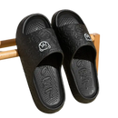 Black cartoon-themed platform slides.