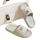 Gray bear-themed slide sandals.
