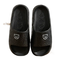 Black bear-themed slide sandals.
