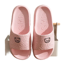 Pink bear-themed slide sandals.