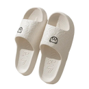 White cartoon-themed slide sandals.