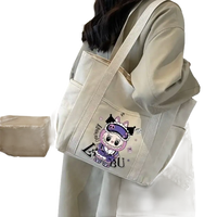 Canvas tote bag with cartoon character.