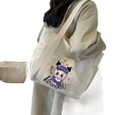 Canvas tote bag with cartoon character.