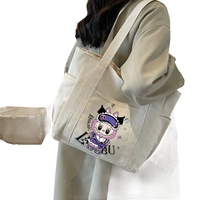 Canvas tote bag with cartoon character.