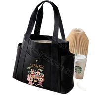 Black canvas tote bag.