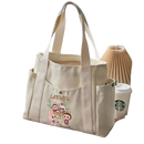 Canvas tote bag with cartoon characters.