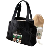 Black canvas tote bag.