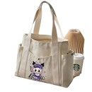 Canvas tote bag with cartoon character.