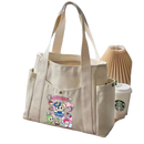 Canvas tote bag with cartoon characters.