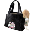 Black canvas tote bag.