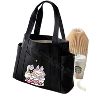 Black canvas tote bag.