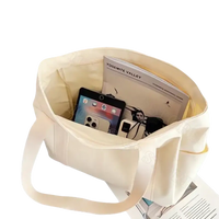 Open white tote bag.