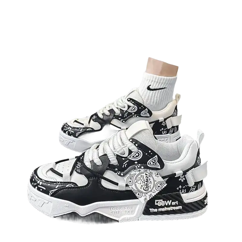 Cute Patterned Sneakers for Men Outdoor Mesh Casual Fashion Skate Shoes