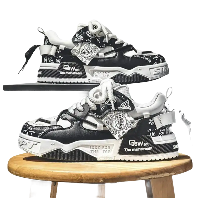 Cute Patterned Sneakers for Men Outdoor Mesh Casual Fashion Skate Shoes