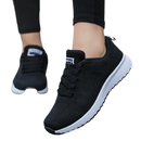 Black athletic shoes with white soles.