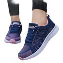 Blue and pink running shoes.