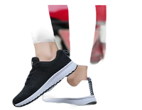 Black and white athletic shoes.