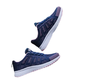 Blue and pink athletic shoes.