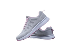 Gray and pink athletic shoes.