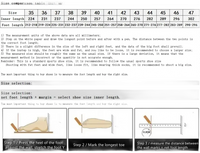 Shoe size comparison chart.