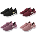 Four pairs of sleek women’s sports shoes with mesh soles, perfect for fashionable women’s sports