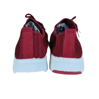 Pair of red and white trendy women’s sports shoes from Daisy Knit Sneakers