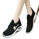 Black knit women’s sports shoes with white soles, super trendy and fashionable women’s sports footwear