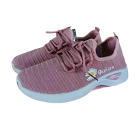 Pink mesh sneakers with daisies, the trendy fashionable women’s sports shoes for women