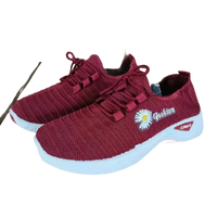 Red knit sneakers women’s sports shoes trendy fashionable women’s sports shoes