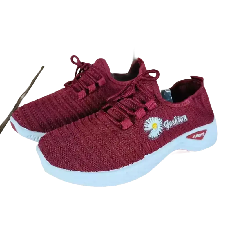 Red knit sneakers women’s sports shoes trendy fashionable women’s sports shoes