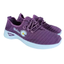 Purple knit women’s sports shoes with white soles for trendy fashionable women’s sportswear