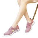 Pink slip-on sneakers from Daisy Knit Sneakers, trendy women’s sports shoes for fashion-forward ladies