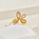 Adjustable 18K Gold Stainless Steel Ring - 18K Gold Plated Ring / Adjustable Opening
