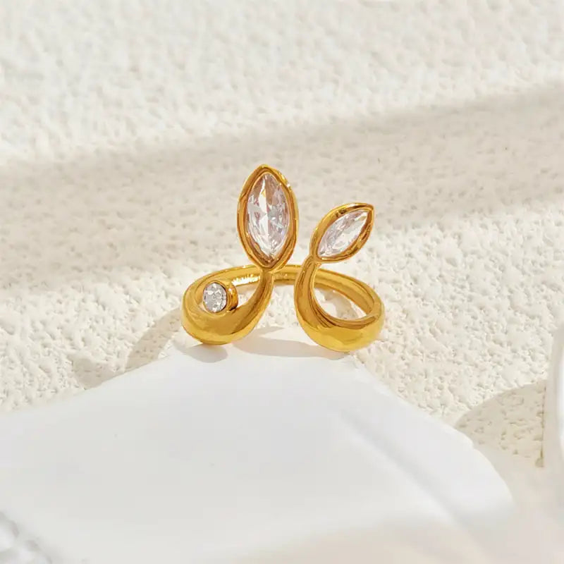 18K Gold Plated Ring / Adjustable Opening