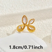 Adjustable 18K Gold Stainless Steel Ring
