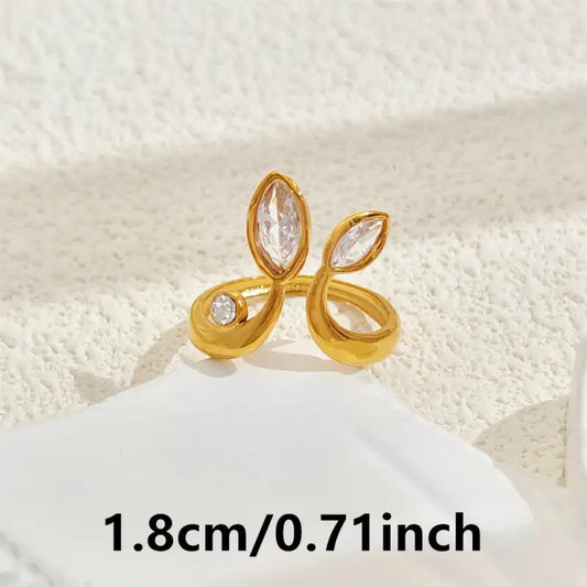 Adjustable 18K Gold Stainless Steel Ring