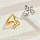 Adjustable 18K Gold Stainless Steel Ring