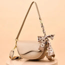 Chic Autumn Saddle: Luxe Underarm Bag - Khaki