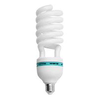 White spiral compact fluorescent lamp.