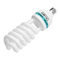 White spiral compact fluorescent lamp.