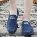 Luxury Designer Men’s Canvas Shoes Slip on Casual Shoes Denim Male Loafers Soft Driving Moccasin Outdoor Breathable Men