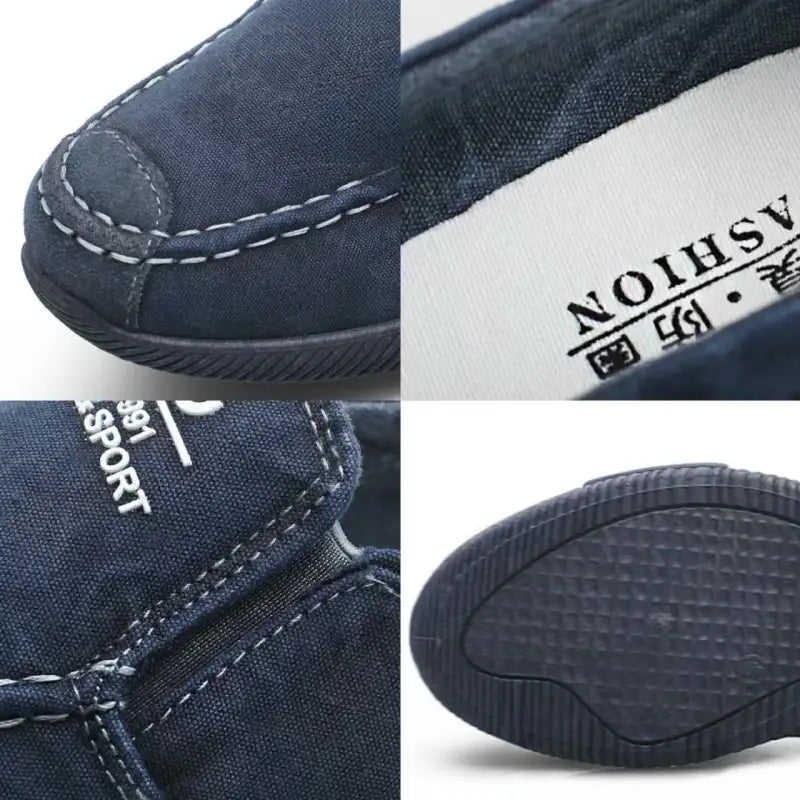 Luxury Designer Men’s Canvas Shoes Slip on Casual Shoes Denim Male Loafers Soft Driving Moccasin Outdoor Breathable Men