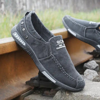 Luxury Designer Men’s Canvas Shoes Slip on Casual Shoes Denim Male Loafers Soft Driving Moccasin Outdoor Breathable Men